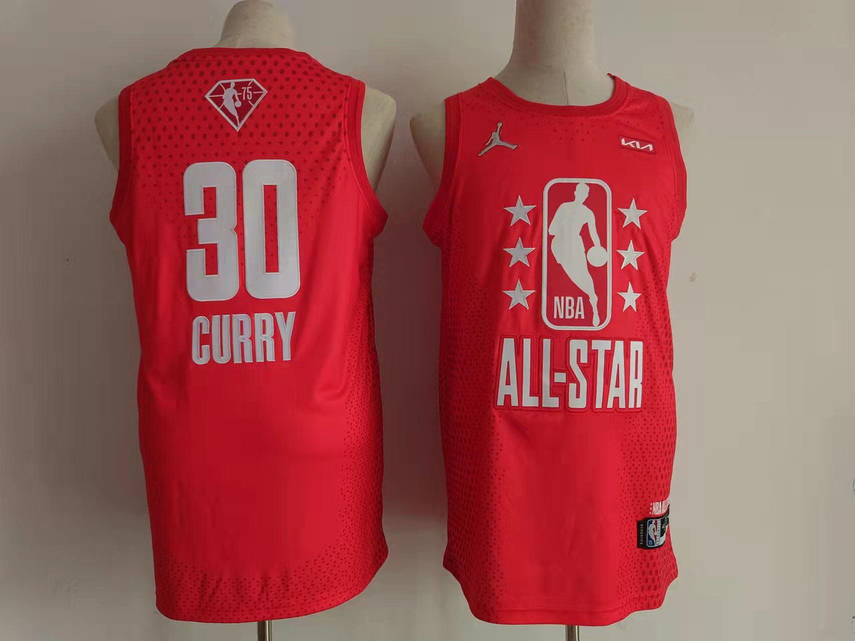 Men Golden State Warriors #30 Curry Red 2022 All Star NBA Jersey